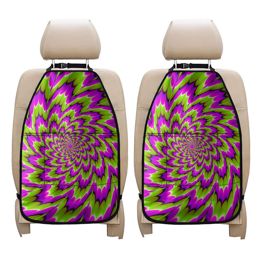 Green Explosion Moving Optical Illusion Car Seat Organizers