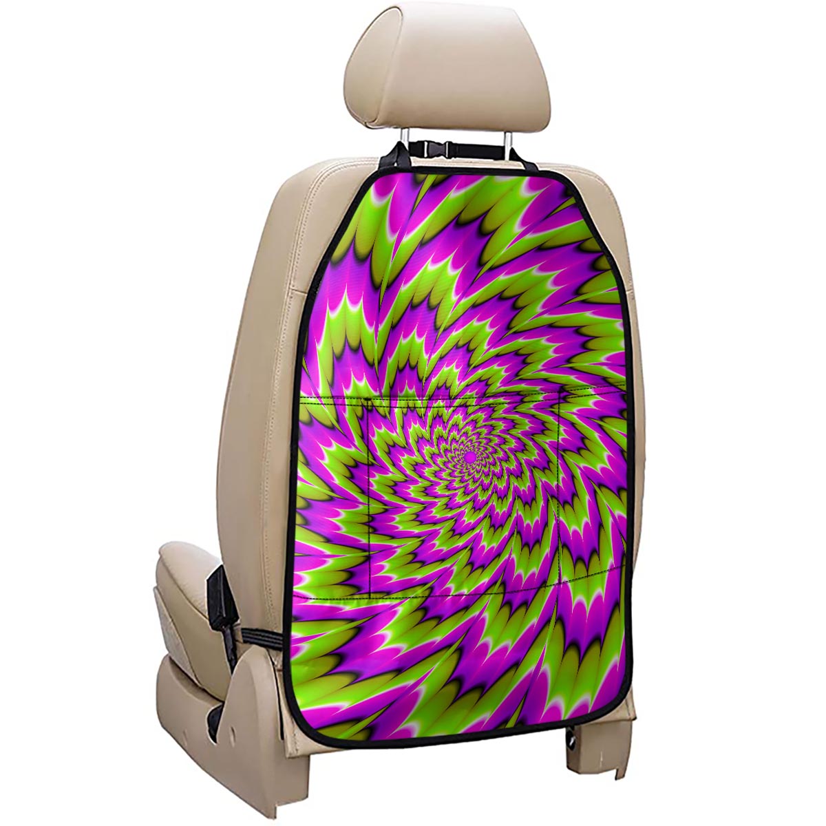 Green Explosion Moving Optical Illusion Car Seat Organizers