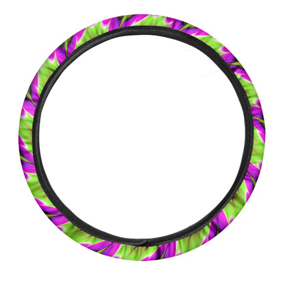 Green Explosion Moving Optical Illusion Car Steering Wheel Cover
