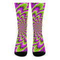 Green Explosion Moving Optical Illusion Crew Socks