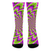 Green Explosion Moving Optical Illusion Crew Socks