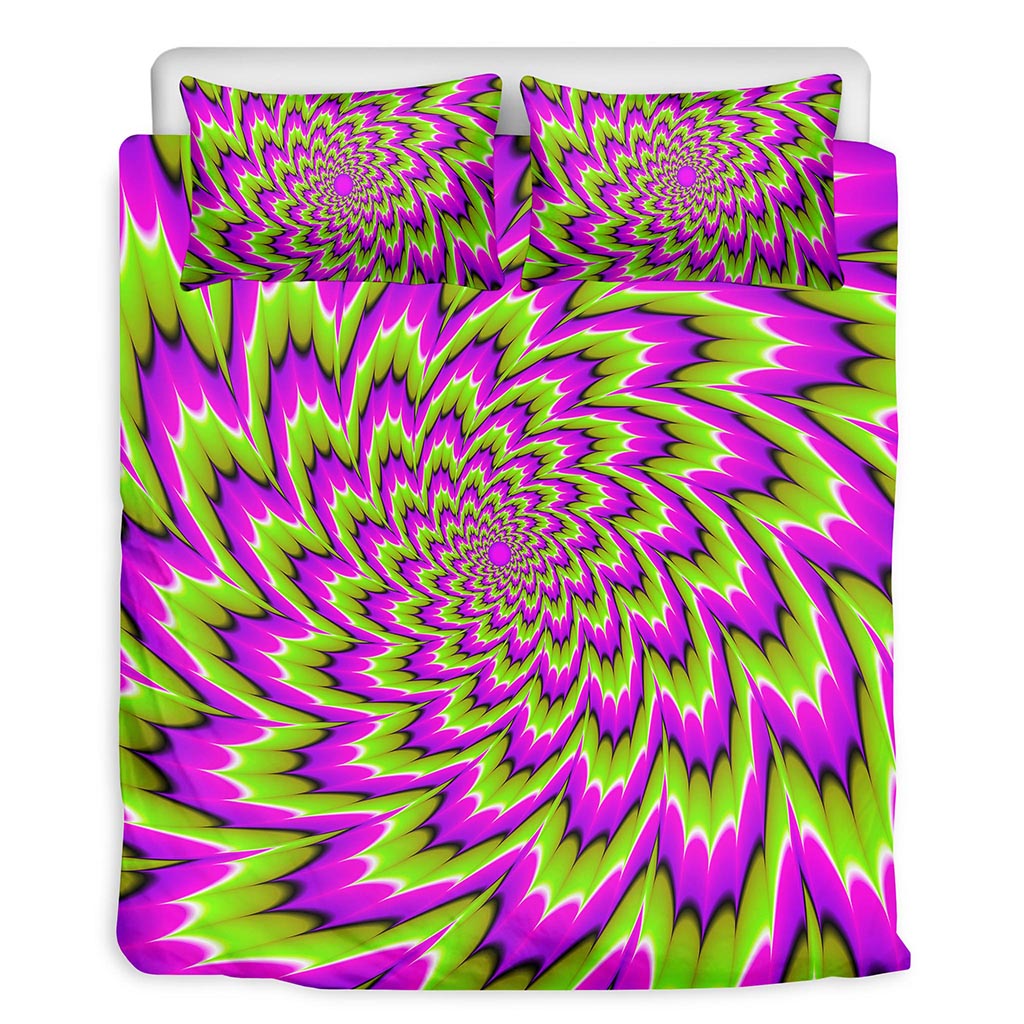 Green Explosion Moving Optical Illusion Duvet Cover Bedding Set