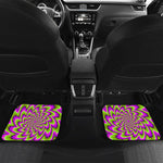 Green Explosion Moving Optical Illusion Front and Back Car Floor Mats