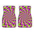 Green Explosion Moving Optical Illusion Front Car Floor Mats