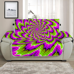 Green Explosion Moving Optical Illusion Half Sofa Protector