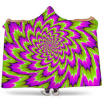 Green Explosion Moving Optical Illusion Hooded Blanket