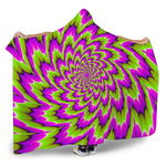 Green Explosion Moving Optical Illusion Hooded Blanket