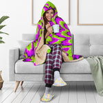 Green Explosion Moving Optical Illusion Hooded Blanket