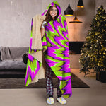 Green Explosion Moving Optical Illusion Hooded Blanket