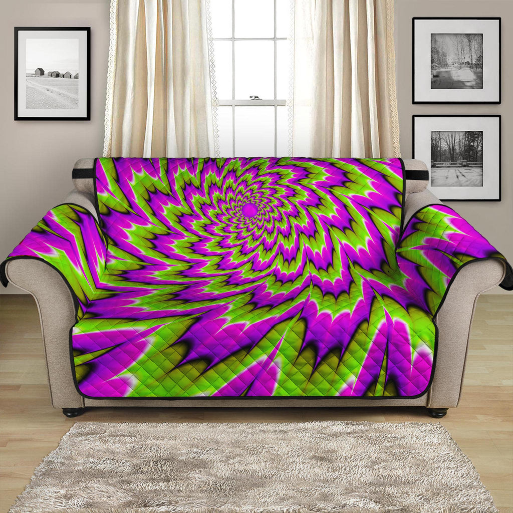 Green Explosion Moving Optical Illusion Loveseat Protector