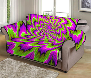 Green Explosion Moving Optical Illusion Loveseat Protector