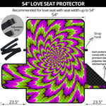 Green Explosion Moving Optical Illusion Loveseat Protector