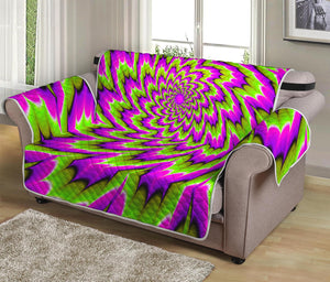 Green Explosion Moving Optical Illusion Loveseat Protector