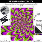 Green Explosion Moving Optical Illusion Loveseat Protector