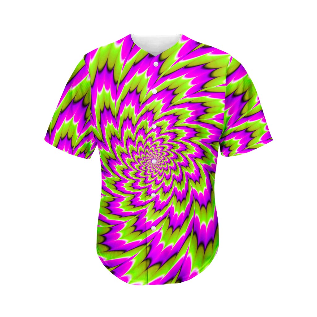Green Explosion Moving Optical Illusion Men's Baseball Jersey