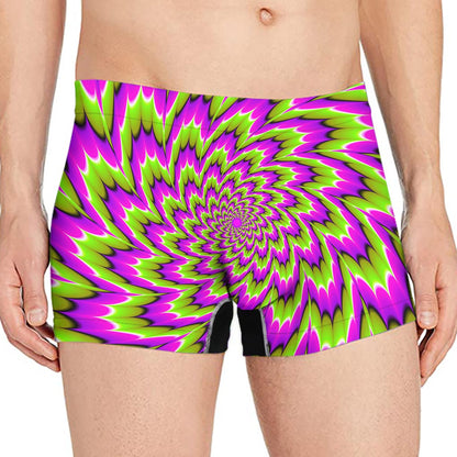 Green Explosion Moving Optical Illusion Men's Boxer Briefs