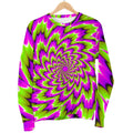 Green Explosion Moving Optical Illusion Men's Crewneck Sweatshirt