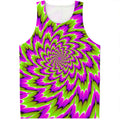 Green Explosion Moving Optical Illusion Men's Tank Top