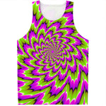 Green Explosion Moving Optical Illusion Men's Tank Top