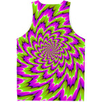 Green Explosion Moving Optical Illusion Men's Tank Top
