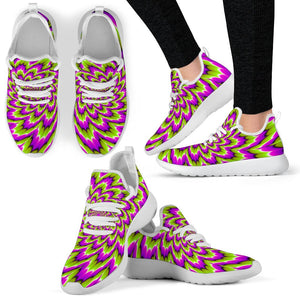 Green Explosion Moving Optical Illusion Mesh Knit Shoes GearFrost