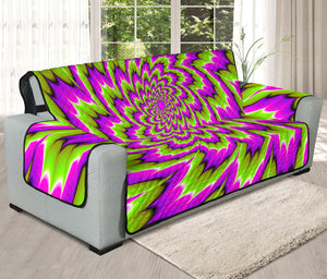 Green Explosion Moving Optical Illusion Oversized Sofa Protector