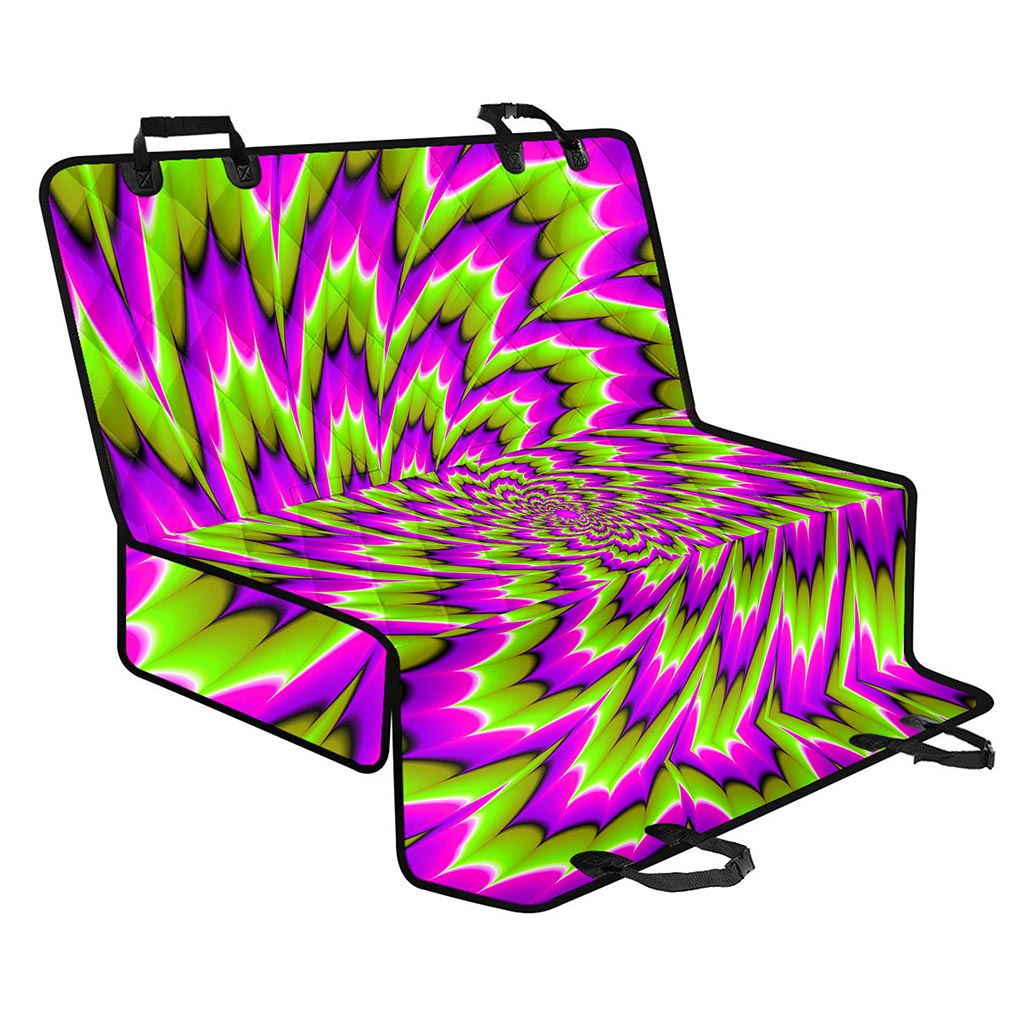 Green Explosion Moving Optical Illusion Pet Car Back Seat Cover