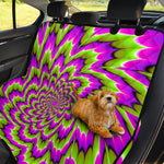 Green Explosion Moving Optical Illusion Pet Car Back Seat Cover