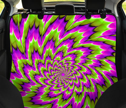 Green Explosion Moving Optical Illusion Pet Car Back Seat Cover
