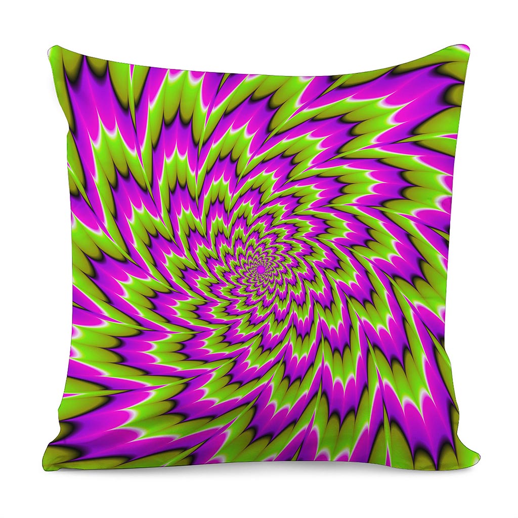 Green Explosion Moving Optical Illusion Pillow Cover