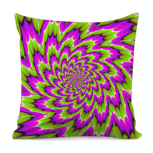 Green Explosion Moving Optical Illusion Pillow Cover