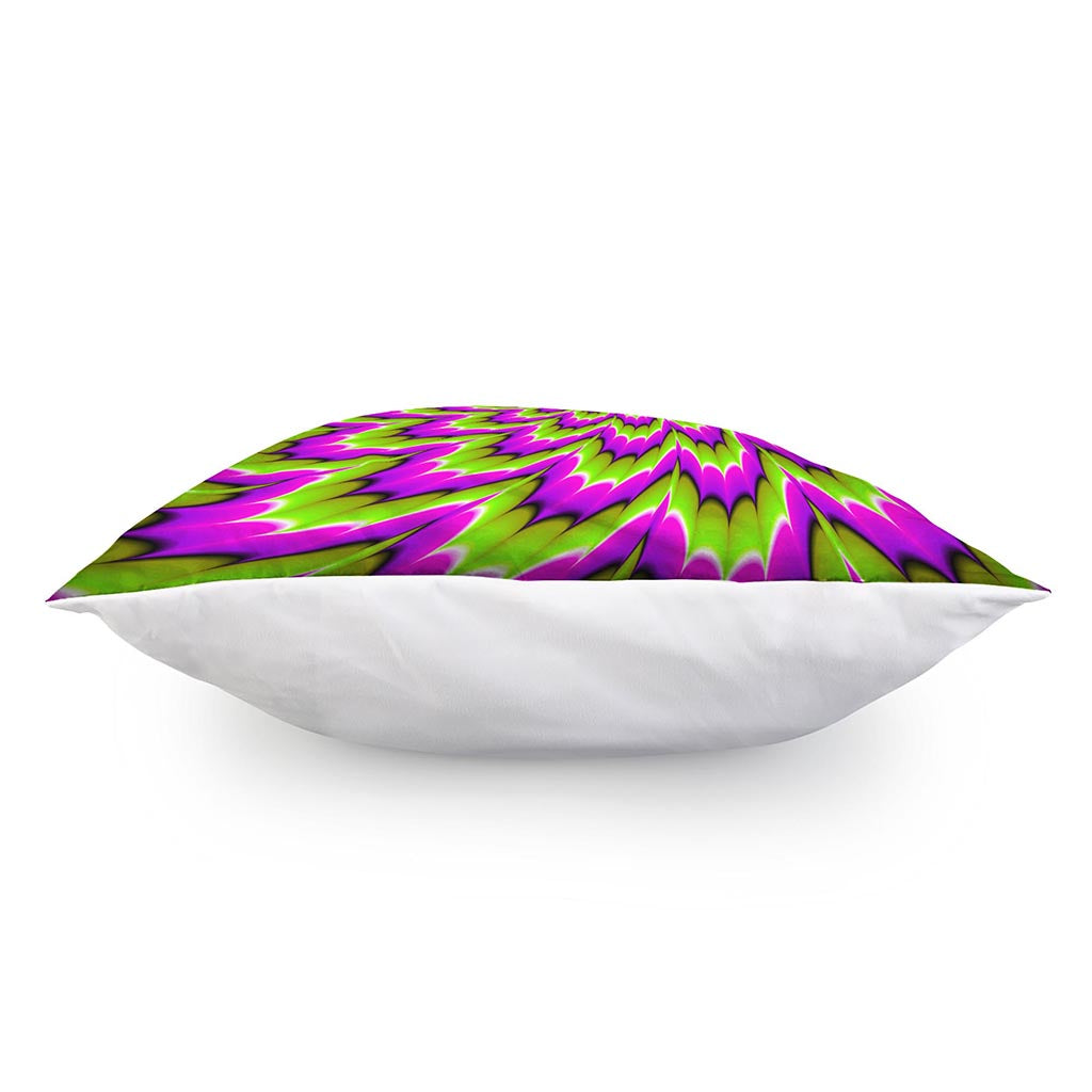 Green Explosion Moving Optical Illusion Pillow Cover