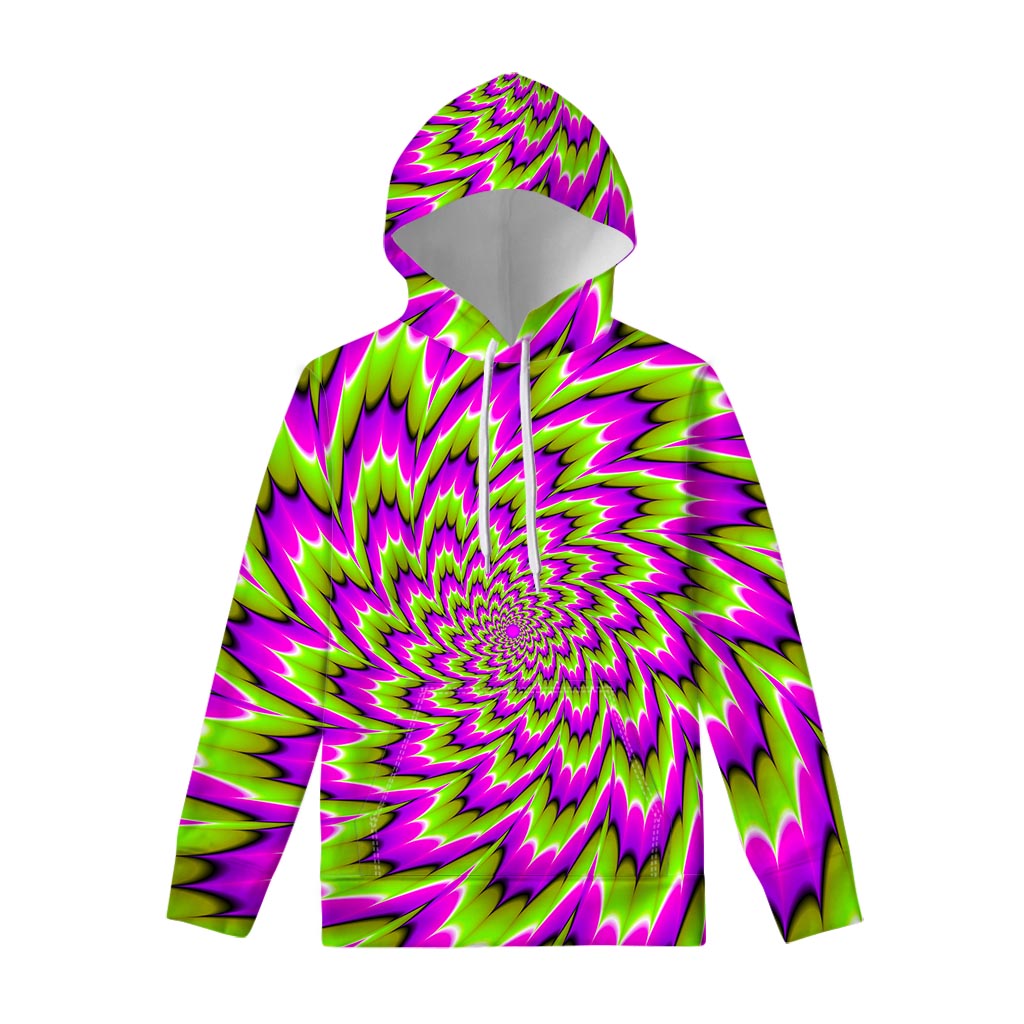 Green Explosion Moving Optical Illusion Pullover Hoodie