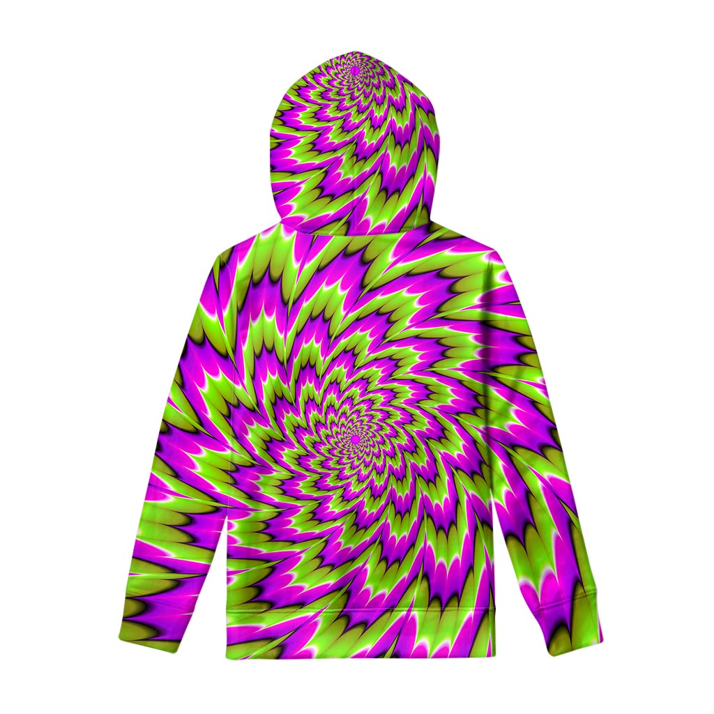 Green Explosion Moving Optical Illusion Pullover Hoodie