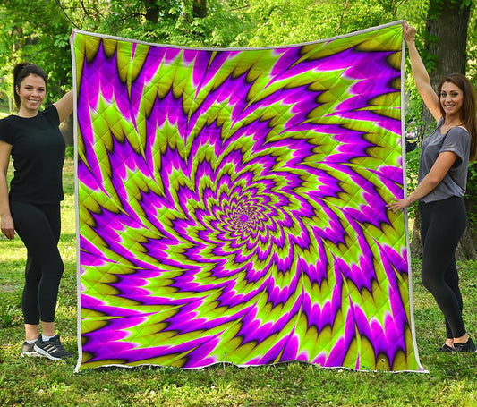 Green Explosion Moving Optical Illusion Quilt