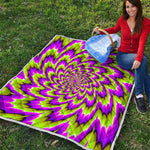 Green Explosion Moving Optical Illusion Quilt
