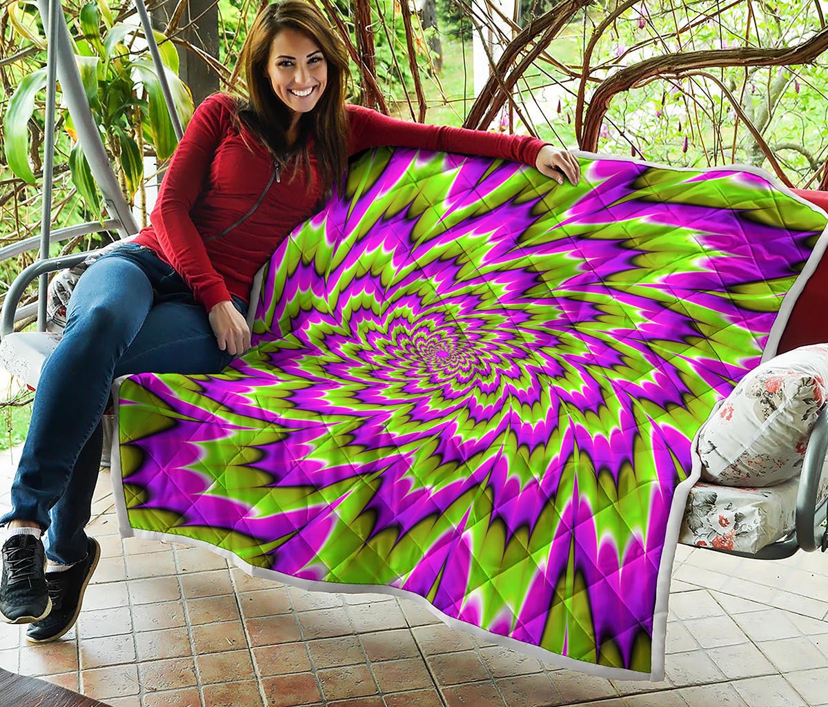 Green Explosion Moving Optical Illusion Quilt