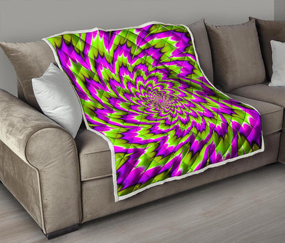 Green Explosion Moving Optical Illusion Quilt