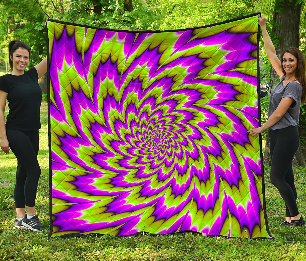 Green Explosion Moving Optical Illusion Quilt