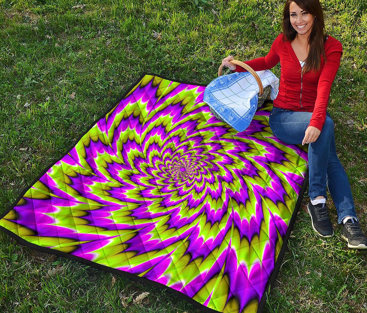 Green Explosion Moving Optical Illusion Quilt