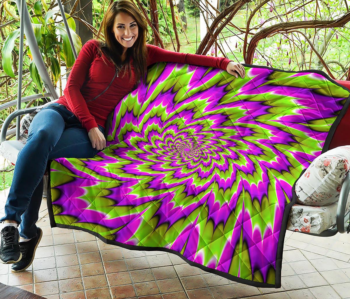 Green Explosion Moving Optical Illusion Quilt
