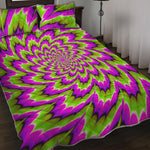 Green Explosion Moving Optical Illusion Quilt Bed Set