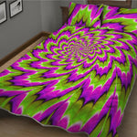 Green Explosion Moving Optical Illusion Quilt Bed Set
