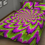 Green Explosion Moving Optical Illusion Quilt Bed Set