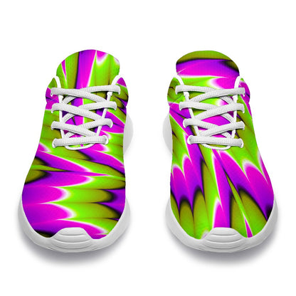 Green Explosion Moving Optical Illusion Sport Shoes GearFrost
