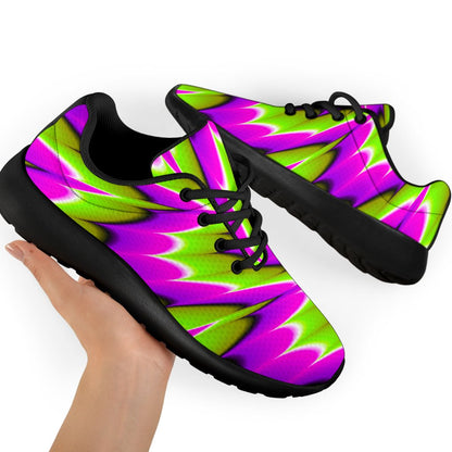 Green Explosion Moving Optical Illusion Sport Shoes GearFrost