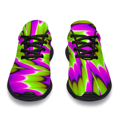 Green Explosion Moving Optical Illusion Sport Shoes GearFrost