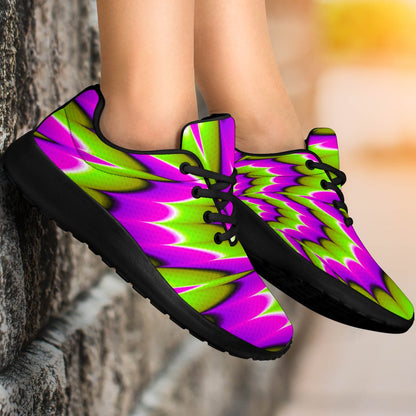 Green Explosion Moving Optical Illusion Sport Shoes GearFrost