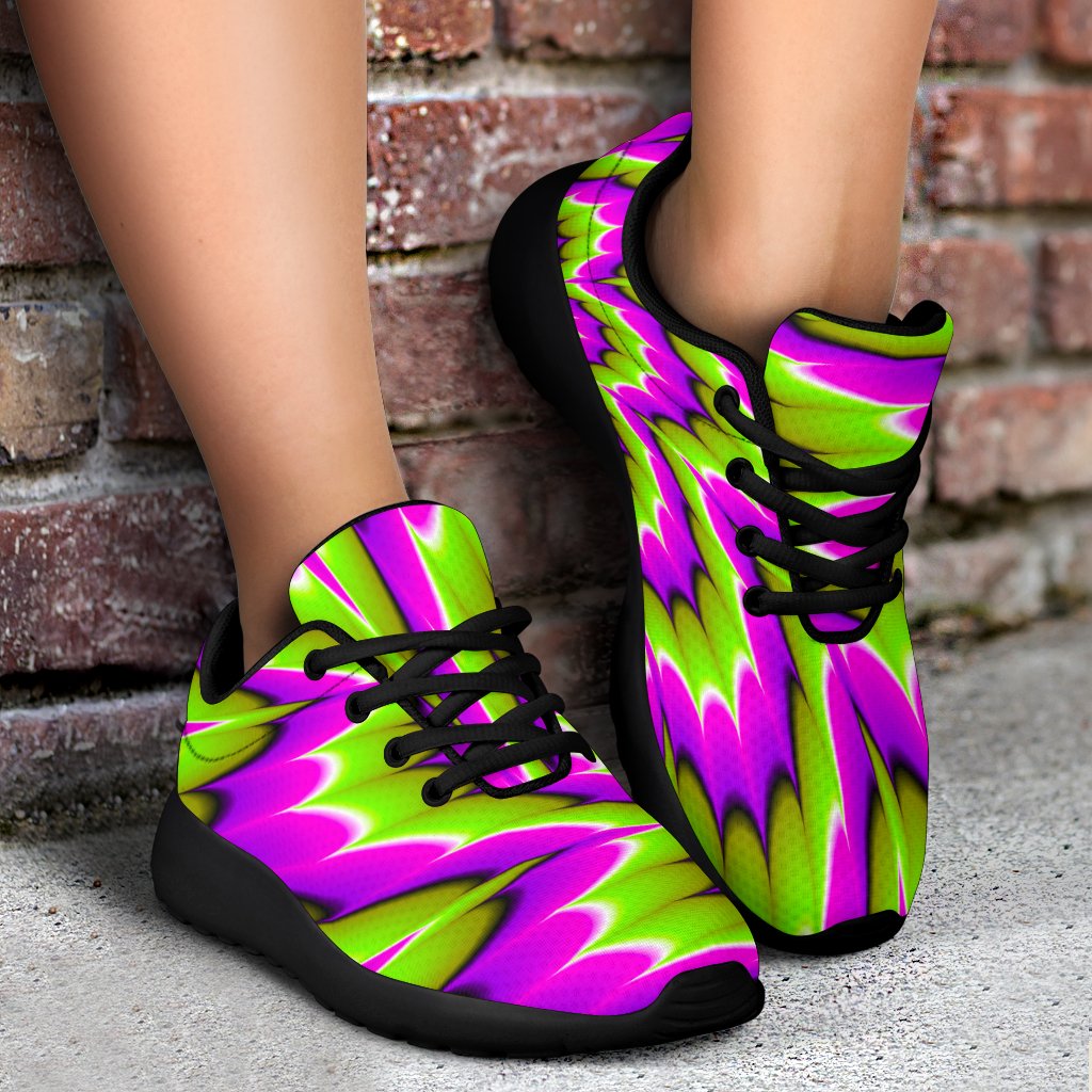 Green Explosion Moving Optical Illusion Sport Shoes GearFrost