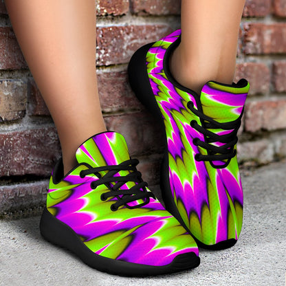 Green Explosion Moving Optical Illusion Sport Shoes GearFrost